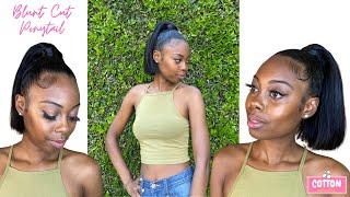 Blunt cut ponytail using the Ponytail Sleeve