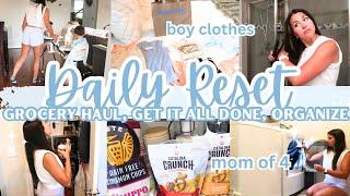 SUMMER MOM OF 4 GET IT ALL DONE  | CLEAN, ORGANIZE + GROCERY HAUL | DAILY RESET