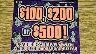 4X $30 Tickets $100, $200, or $500 NYC NY Lottery Scratch Off Tickets