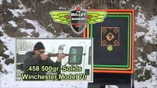 The Bullet Bunker's demonstration, shooting into the bullet traps