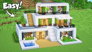 Minecraft: How to Build a Modern House - Tutorial (Easy) #57 - Interior in Description!