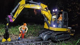 Nightshift, Railway tie remplacement RC RailRoad Excavator Case CX85RR. Scania MAN truck