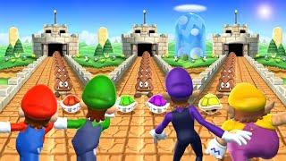 Mario Party 9 MiniGames - Mario Vs Luigi Vs Wario Vs Waluigi (Master Cpu)