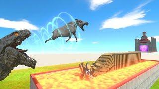 Zilla Destroys Bridge and Throws Units Into Portal - Animal Revolt Battle Simulator