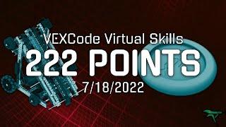 222 POINTS | VEXCode Spin Up Virtual Skills | 904U