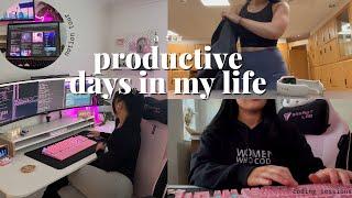 a few productive days in my life | coding sessions, phd life, gym + unboxings