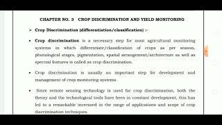 Lecture -3 Crop Discrimination And Yield Monitoring , Soil Mapping (AGRON-311)