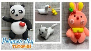 "DIY Polymer Clay Charms: Craft Neko Atsume, Panda, Bunny, and Duck Figures!