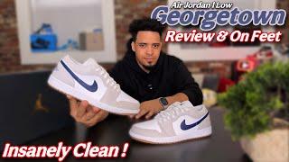These are insanely clean! Jordan 1 Low Georgetown - Review, On Feet & Lace Swap