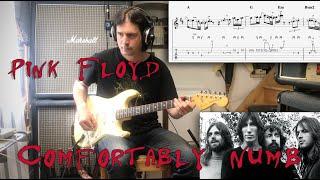 Comfortably Numb - Pink Floyd (2nd Solo) Tutorial TAB with 3 different tempos