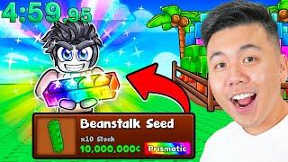 How Fast Could I Get The PRISMATIC BEANSTALK In Grow A Garden (ROBLOX)