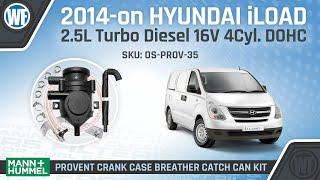 Provent 100 Oil Catch Can Kit Install for Hyundai iLoad 2014-on 2.5L TD DOHC 16V - OS-PROV-35