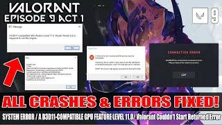 How to STOP Valorant Episode 9 Act 1 Crashing | Valorant System Error | Valorant Connection Error