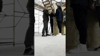 Монтируем бразильский натуральный кварцит с подсветкой монтаж без стыка  #кварцитсподсветкой