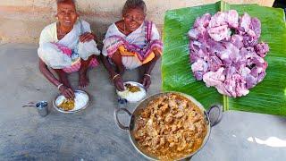 Mutton Curry | How tribe grandmothers cooking Mutton Curry in Santali village style