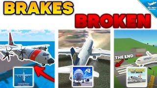 NO BRAKES Landings - Can We STOP THE PLANE? - TFS, RFS, Infinite Flight | PTFS, X-Plane 12