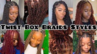  52 Hottest Twist Box Braid Hairstyles Trending in 2025 | Ghana Knotless Twist | Senegalese Twist