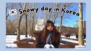 A Snow day in Seoul - making a snowman | Life in Korea Vlog