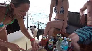 My sister visiting on Maria's sailboat in the CARIBBEAN - UNTIE THE LINES III #24