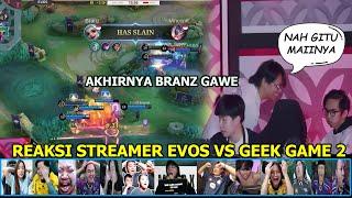 REAKSI STREAMER EVOS VS GEEK GAME 2 REACTION STREAMER GEEK vs EVOS GLORY  #MPLIDS14