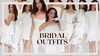 HUGE BRIDAL OUTFITS HAUL: ENGAGEMENT PARTY, HEN DO, BACHELORETTE, WEDDING DAY 2 OUTFITS, HONEYMOON