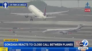 Charter plane carrying Gonzaga basketball team involved in near-miss at LAX