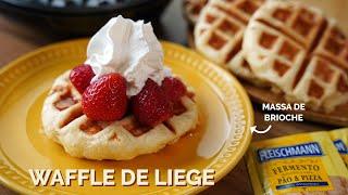 WAFFLE DE LIEGE - Receita do clássico preparo belga feito com massa de brioche