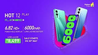 Infinix HOT 12 Play | 6.82 HD+ Punch Hole | 6000mAh | at just ₹8,499 | Sale on 30th May  @flipkart