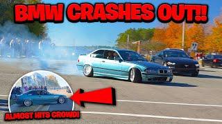 BMW CRASHES LEAVING CARS & COFFEE MORRISVILLE!! - December 2024