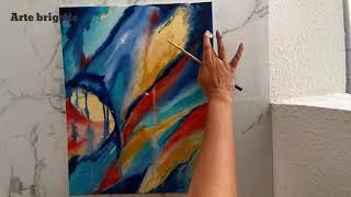 Spreading technique in abstract|Make wonderful abstract art simple technique|Acrylic painting|blue