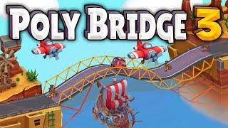 Building HUGE BRIDGES the engineering way! Poly Bridge 3! Gaming Live Stream