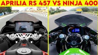 (2024) Aprilia RS 457 VS Ninja 400 | 0 TO 100 | TOPSPEED