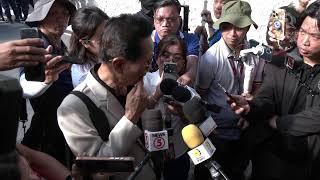 Salvador Panelo outside Villamor Air Base after ex-president Rodrigo Duterte's arrest