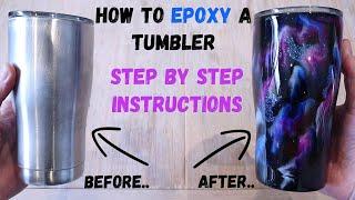 How to epoxy a tumbler from start to finish. Art Resin Review - Galaxy Tumbler Tutorial