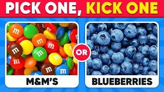 Pick One Kick One... JUNK FOOD vs HEALTHY FOOD  Daily Quiz