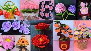 13 Amazing Pipe Cleaners Flowers Tutorial | How to make flowers with chenille stems