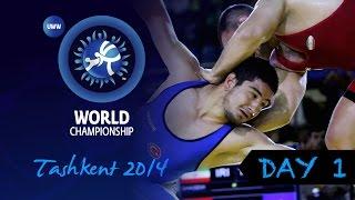 Finals Highlights from Day One of the Wrestling World Championships 2014