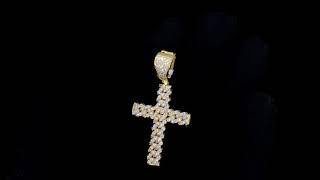 Gold Cuban Cross VVS CZ Hip Hop Bling Bling Pendant | Iced Out Bust Down Jewelry