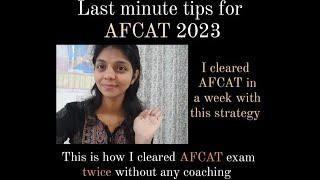 How to clear AFCAT in first attempt|| Last minute tips for AFCAT exam#afcat #strategy #airforce