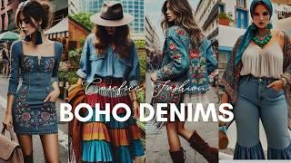 Boho-Style Denim Fashion Outfits | Fashion Trends 2025