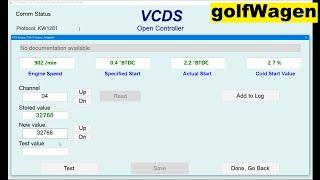 VCDS start of injection modification / ALH timing
