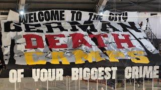 BANNER AT A HOCKEY MATCH | UNIA OSWIECIM - EISBAREN BERLIN 07.09.2024 "WELCOME TO THE CITY..."