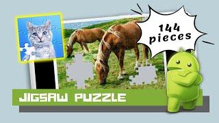 relaxing Jigsaw Puzzles Horses - 144 pieces - Android Games - mobile gameplay