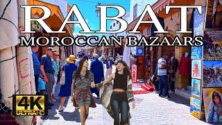 RABAT CITY The Capital Of Morocco Old Town & bazaars walking tour 4K UHD (2024)