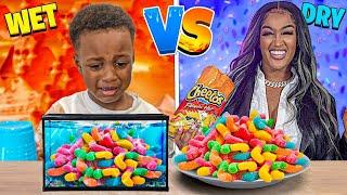 WET VS DRY CANDY  FOOD CHALLENGE WITH MOMMA NIQUE !!