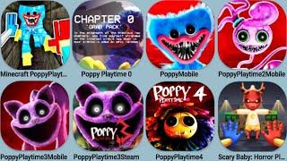 Poppy Playtime Minecraft. Poppy Playtime 0, Poppy Playtime 4 Steam, Poppy 3 Mod+Mobile,ScarBabyPoppy