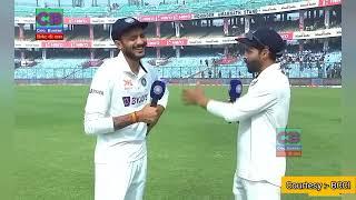 Ravindra Jadeja funny interview with Axar Patel after 2nd Test IND vs AUS .