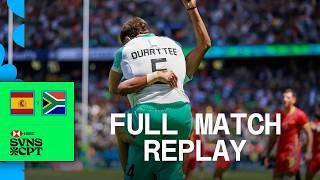 Can South Africa reach the final? | Spain v South Africa | Cape Town HSBC SVNS | Full Match Replay