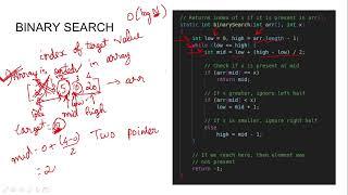 Working of Binary Search