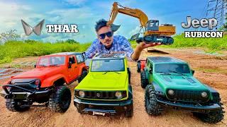 RC Thar With Trailer Vs RC Jimny With Trailer Offroading test - Chatpat toy TV